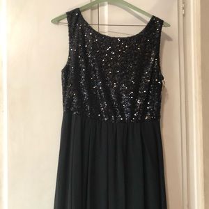 Black sequin top high low dress! Size M
